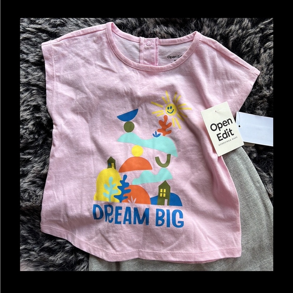 Open edit baby girls pink graphic top NWT size 9mo